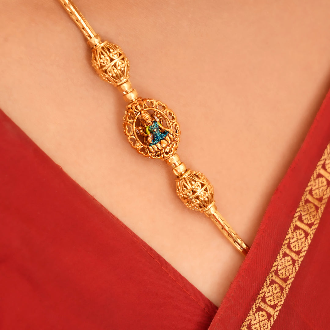 Royal Golden Finish Lakshmi Mugappu Chain
