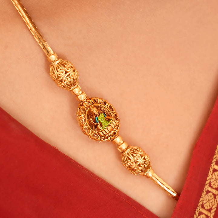 Royal Golden Finish Lakshmi Mugappu Chain