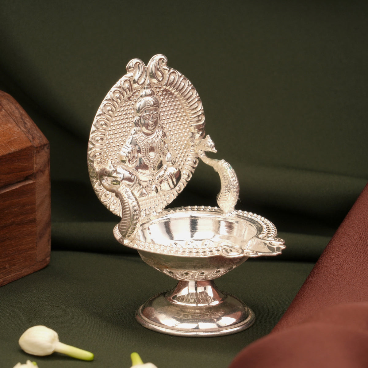 Divine Kubera Silver Vilakku