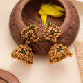 Antique Golden Emerald Stone with Jumka