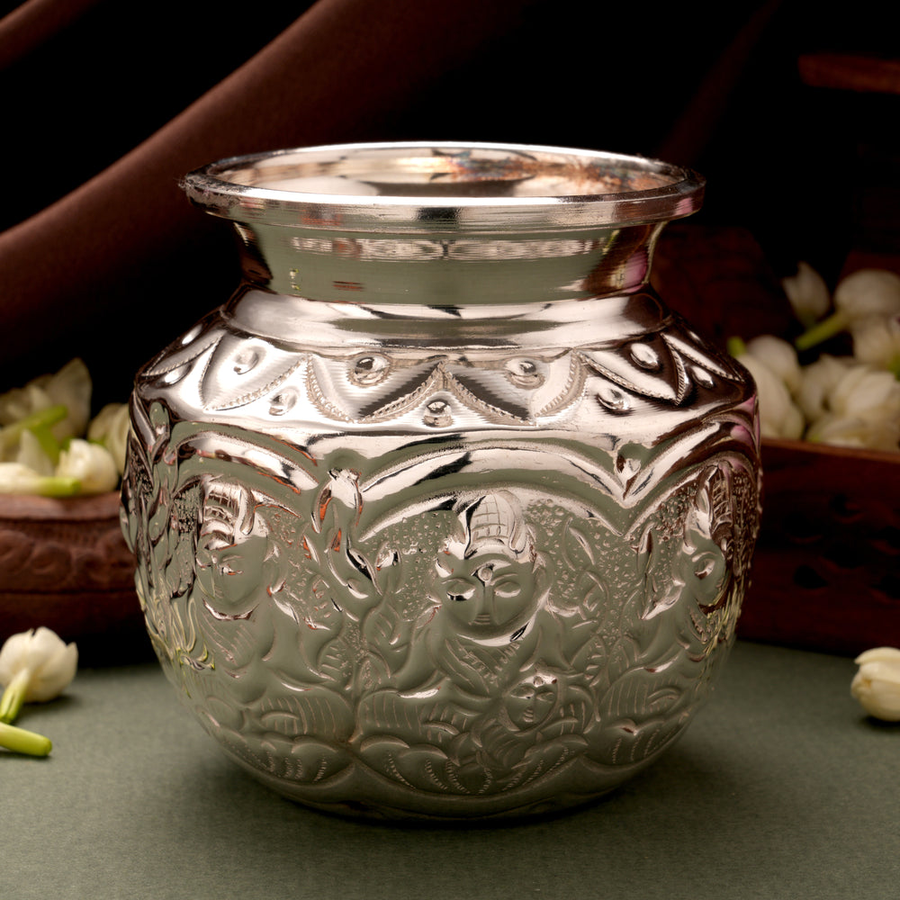 Traditional Lakshmi Devi Silver Sombu