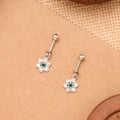 Blooming Flower White Stone Silver Koppu