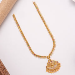 Elegant Floral Golden Pendant Haram