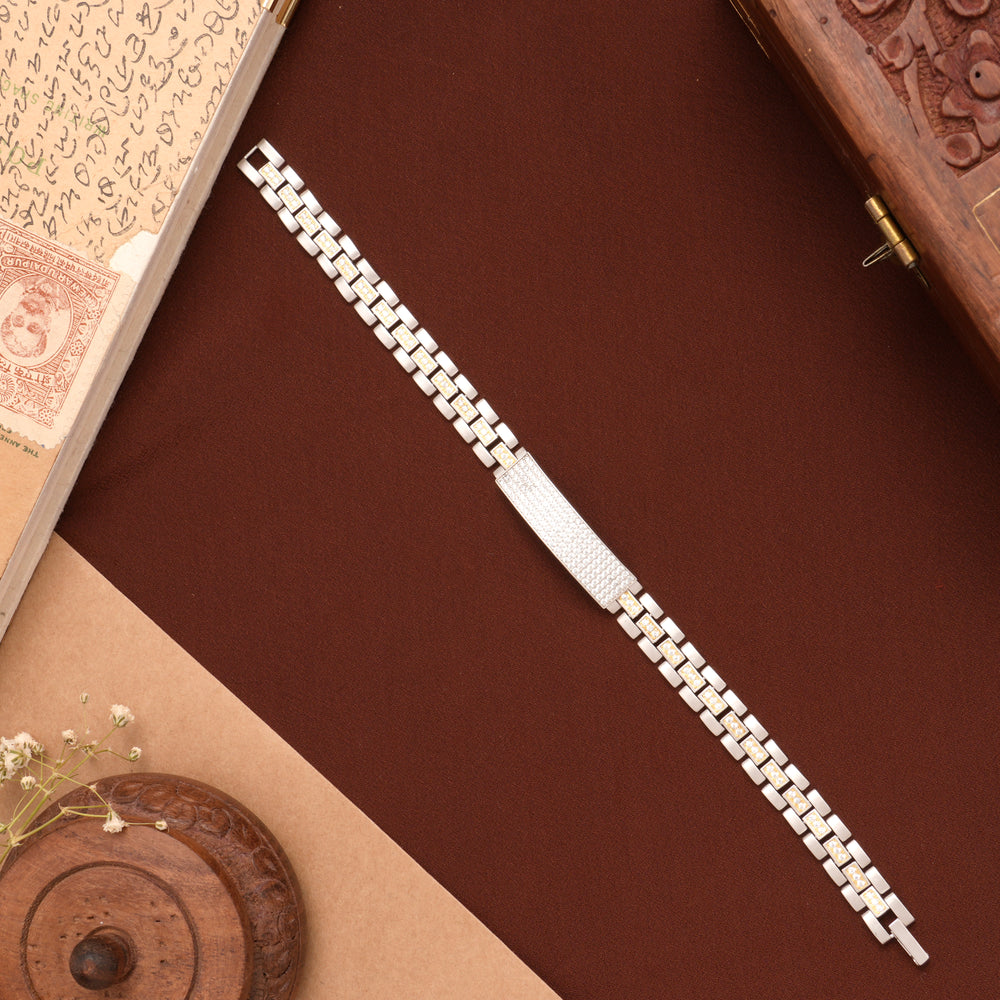 Premium Stone Silver Bracelet for Men