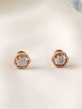 Petite Floral Rose Gold Diamond Earring