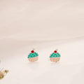 Silver Cup Cake Stud Earrings