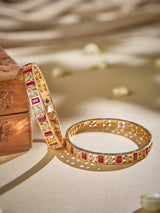 Stone Red and White Bangle