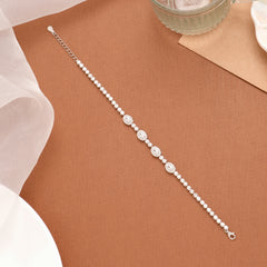 Sparkling White Stone Silver Women’s Bracelet