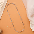 Sleek Rectangular Pattern Silver Chain