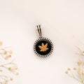 Black Leaf Design Silver Pendant