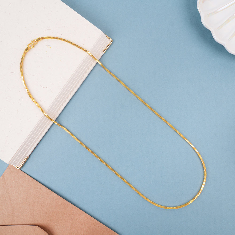 Simple Shiny Flat Gold Chain