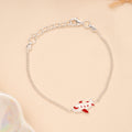 Red Airplane Enamel Baby Silver Bracelet