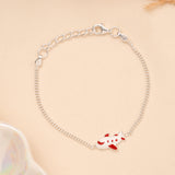 Red Airplane Enamel Baby Silver Bracelet