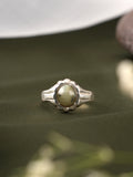 Gemstone Oval Cat Eye Silver Ring