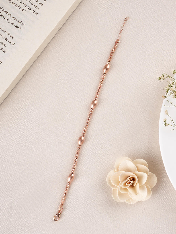 Rose Gold Oval Bead Bracelet