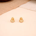 Minimalist Floral Silver Gold Plated Stud