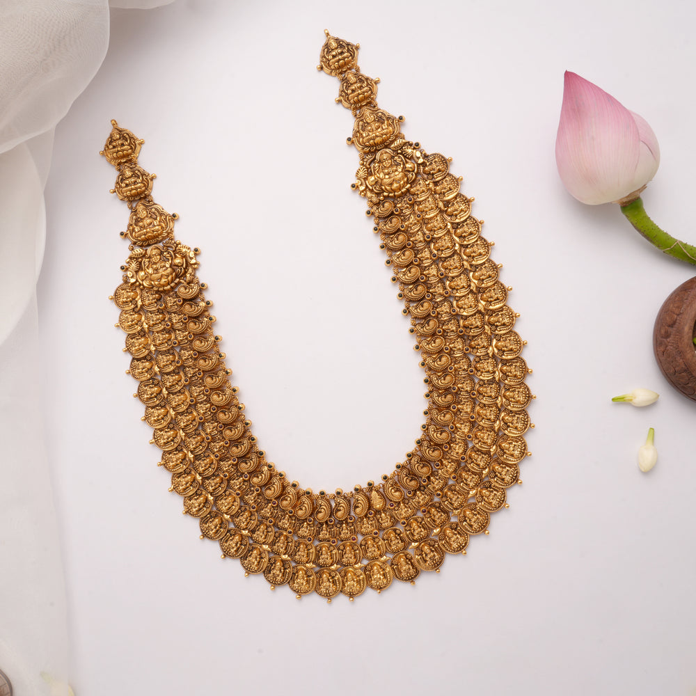 Antique Grand Multi Layer Golden Kasu Malai