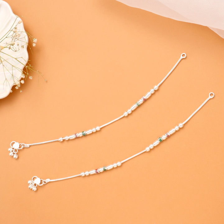 Traditional Floral Enamel Silver Kolusu