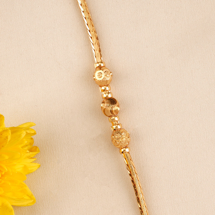 Royal Gold Ball Work Mugappu Chain