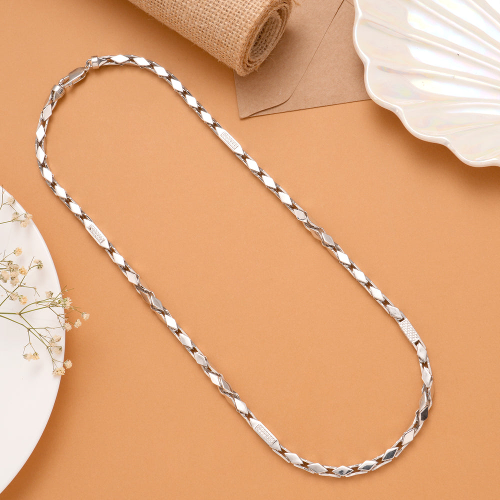Elite Geometric Hipster Silver Men’s Chain
