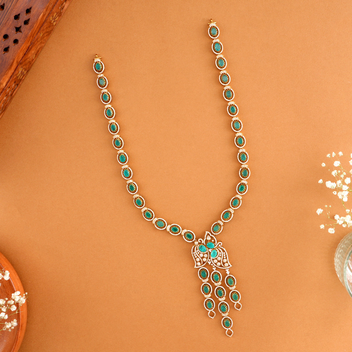 Mango Leaf Swarovski Emerald Haram