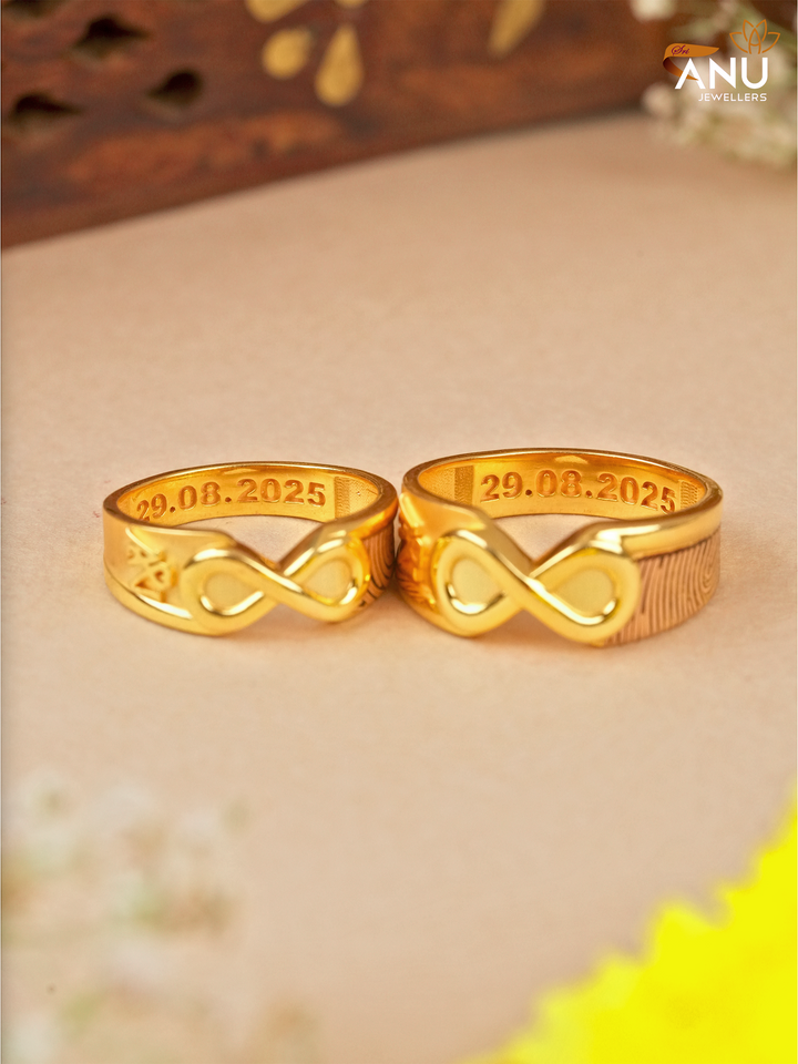 A Heart V & Date Infinity Ring