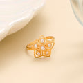 Classic Pearl with Floral Gold Ring