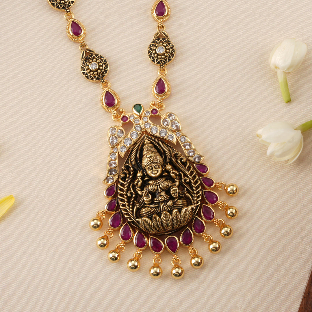 Antique Lakshmi Golden Drop Necklace