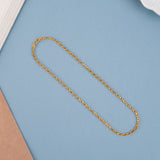 Classic Interlocking Textured Gold Link Chain