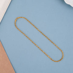 Classic Interlocking Textured Gold Link Chain