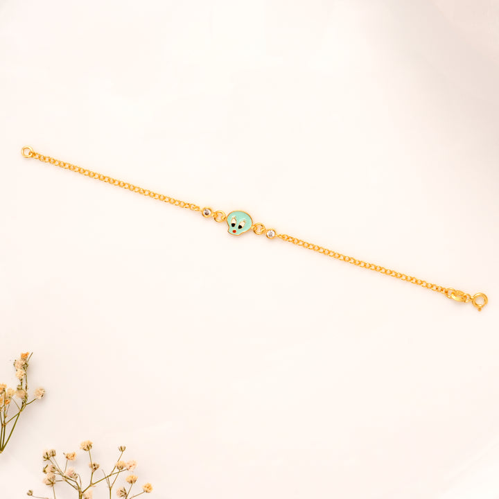 Cartoon Face Charm Gold Plated Bracelet