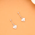 Mini Heart Charm Silver Koppu Earrings