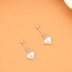 Mini Heart Charm Silver Koppu Earrings