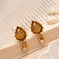Antique Lakshmi Pearl Bell Drop Golden Stud