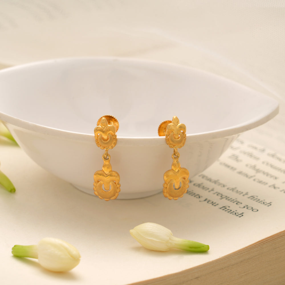 Spiral Floral Design Golden Earring
