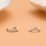 Wave Shine Silver Hoops Stud