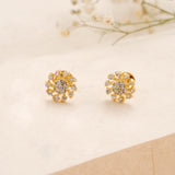 Shining Snowflake Golden Kundan Earring