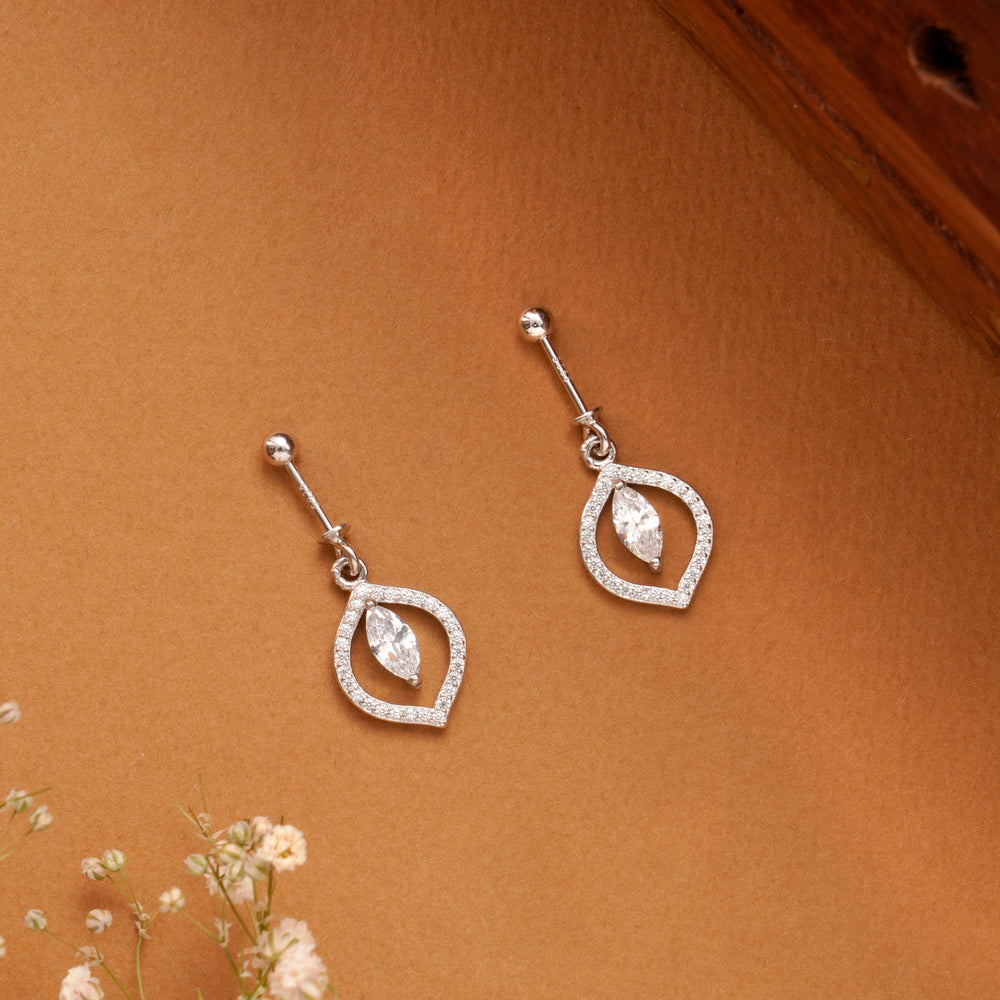 Leaf Design Silver Koppu Earring