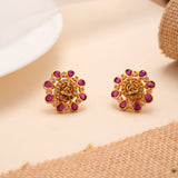 Lakshmi Golden Pink Drop Stud