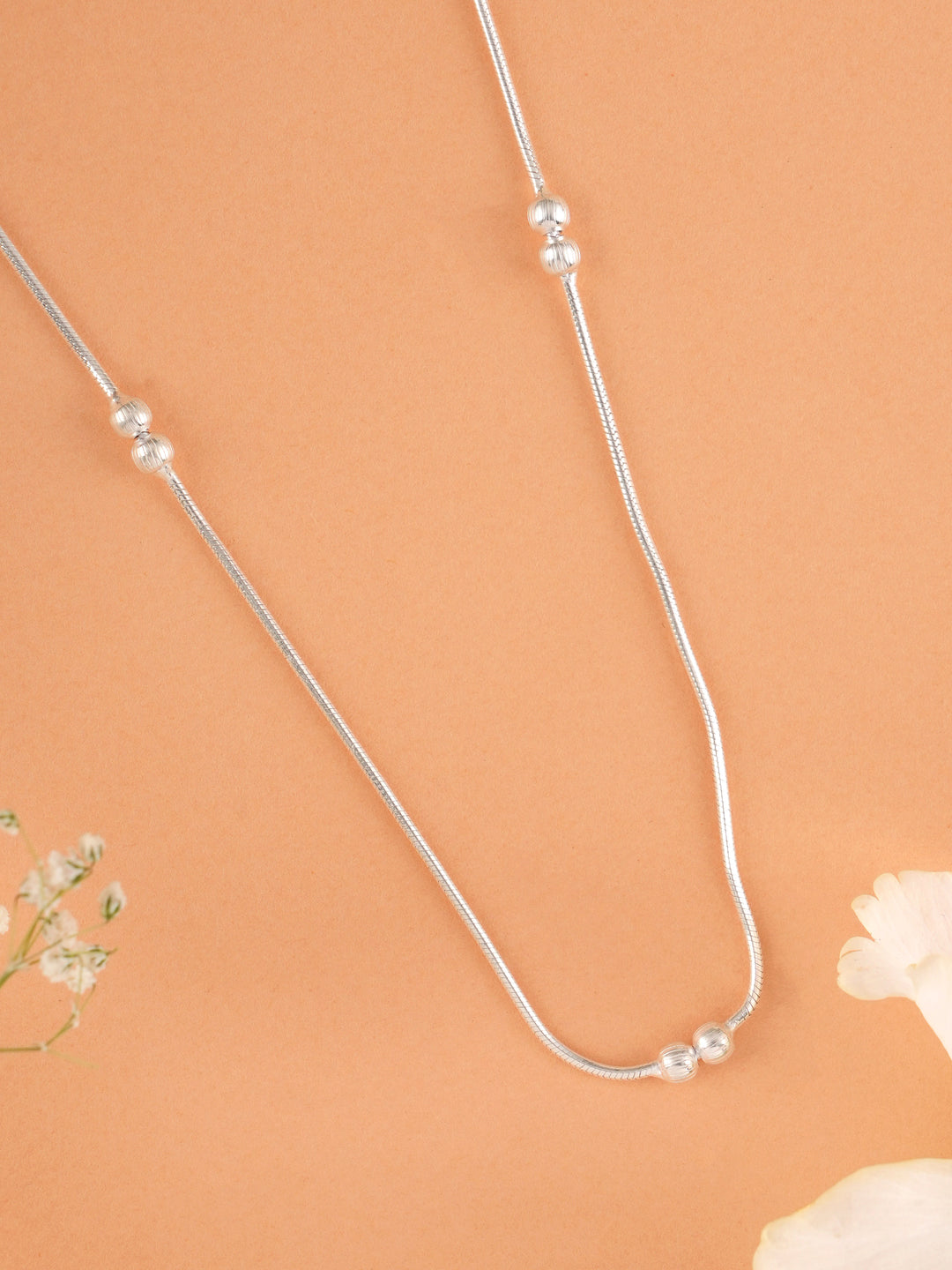 Dual Ball Silver Chain for Women