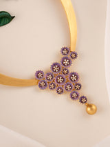 Fusion Purple Floral Gold Necklace