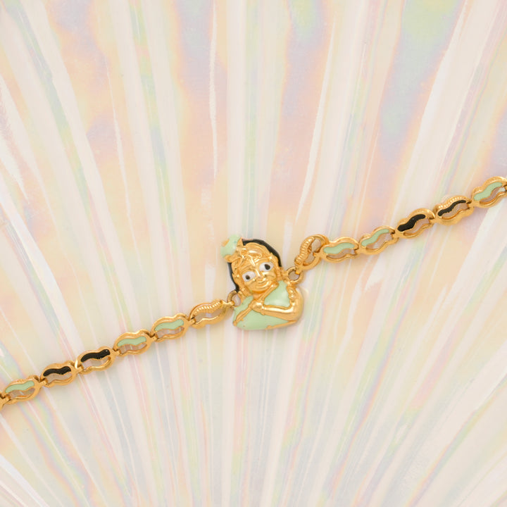 Tiny Lord Krishna Gold Bracelet for Women