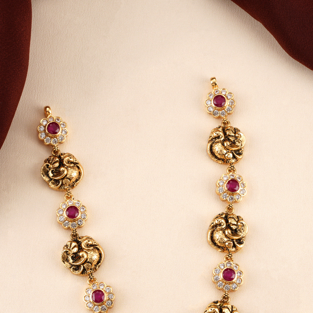 Antique Divine Lakshmi-Peacock Necklace