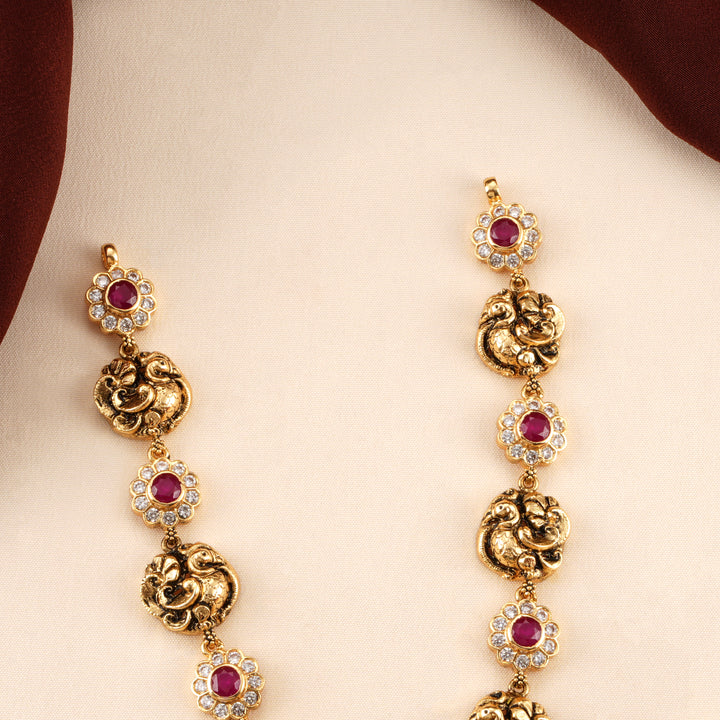 Antique Divine Lakshmi-Peacock Necklace