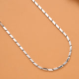 Stylish Bold Rectangular Link Silver Men’s Chain