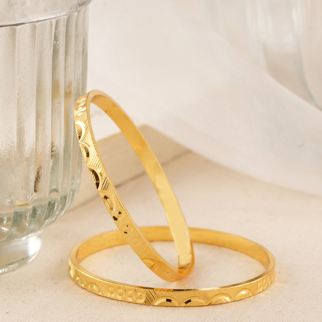 Silver Gold Plated Polished Edge Baby Bangle