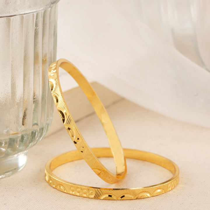 Silver Gold Plated Polished Edge Baby Bangle
