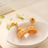 Intricate Design Floral Golden Jhumkas