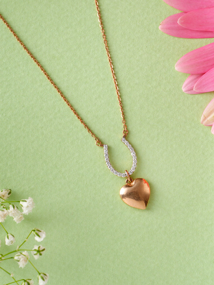 Diamond Horseshoe with Heart  Chain
