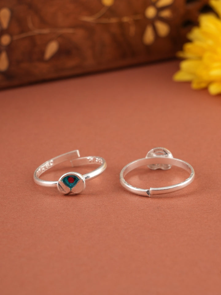Luxe Enamel Silver Toe Ring